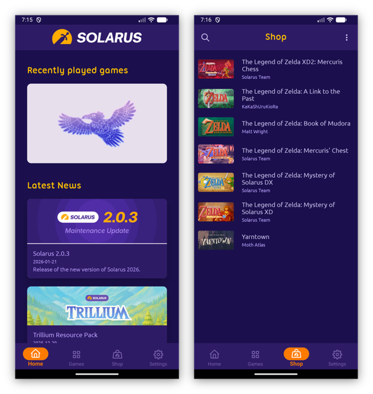 Application Solarus Android